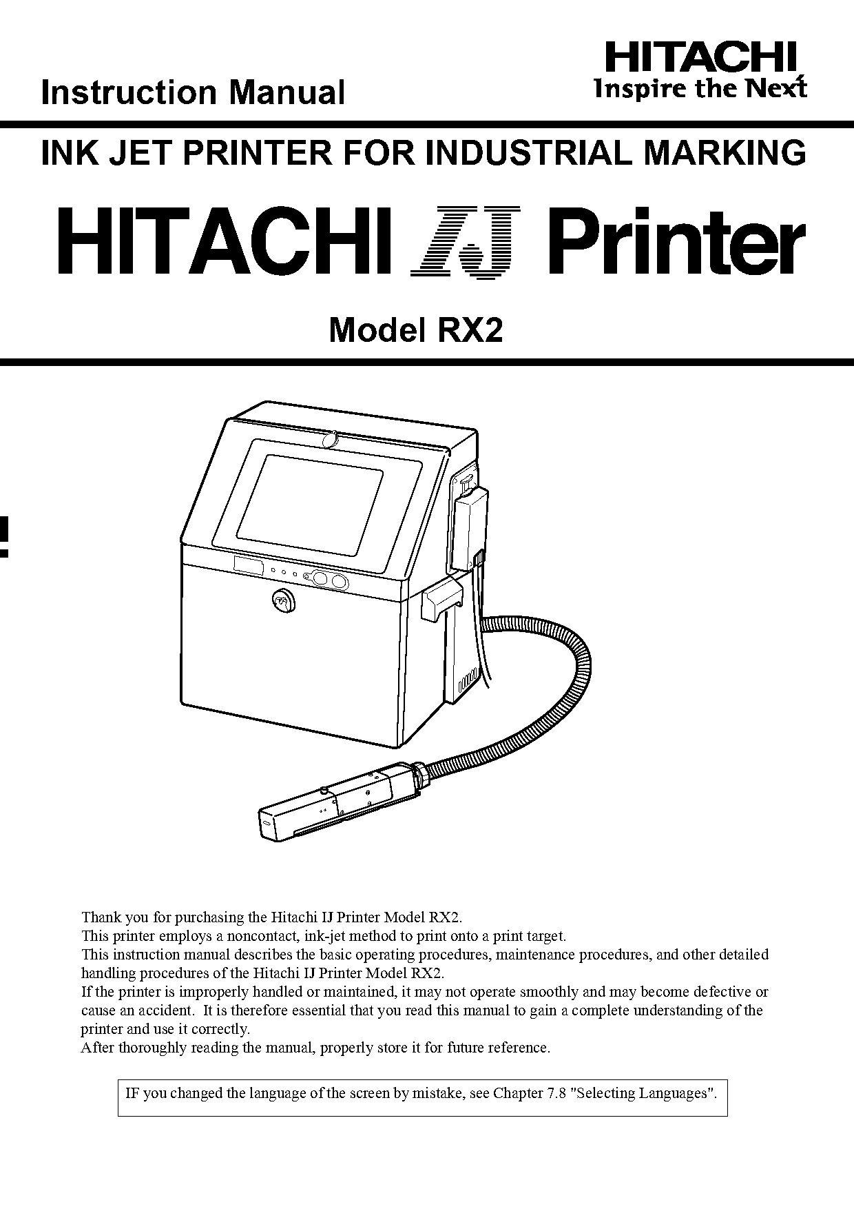 maintenance checklist for hitachi printer