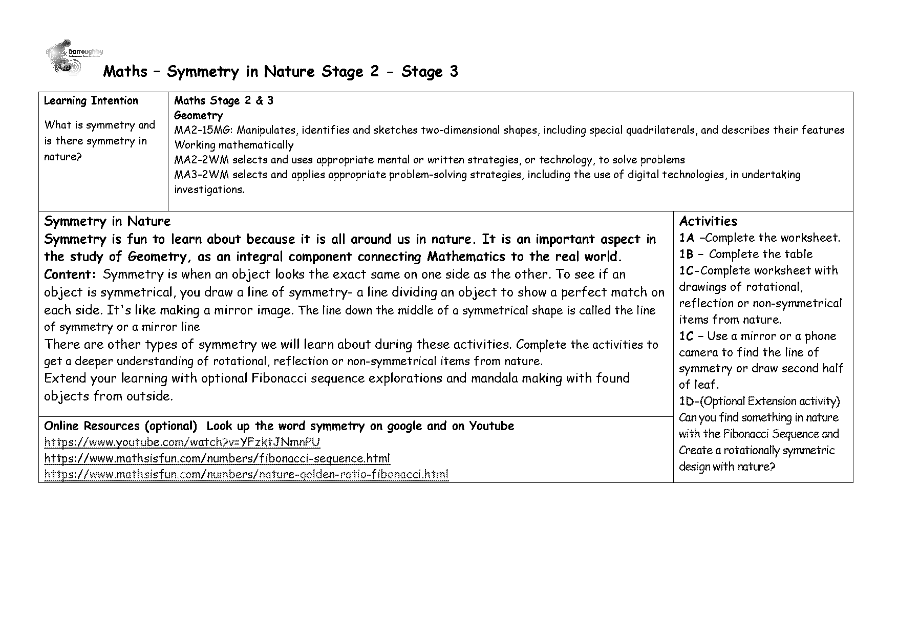 find the lines of symmetry worksheet