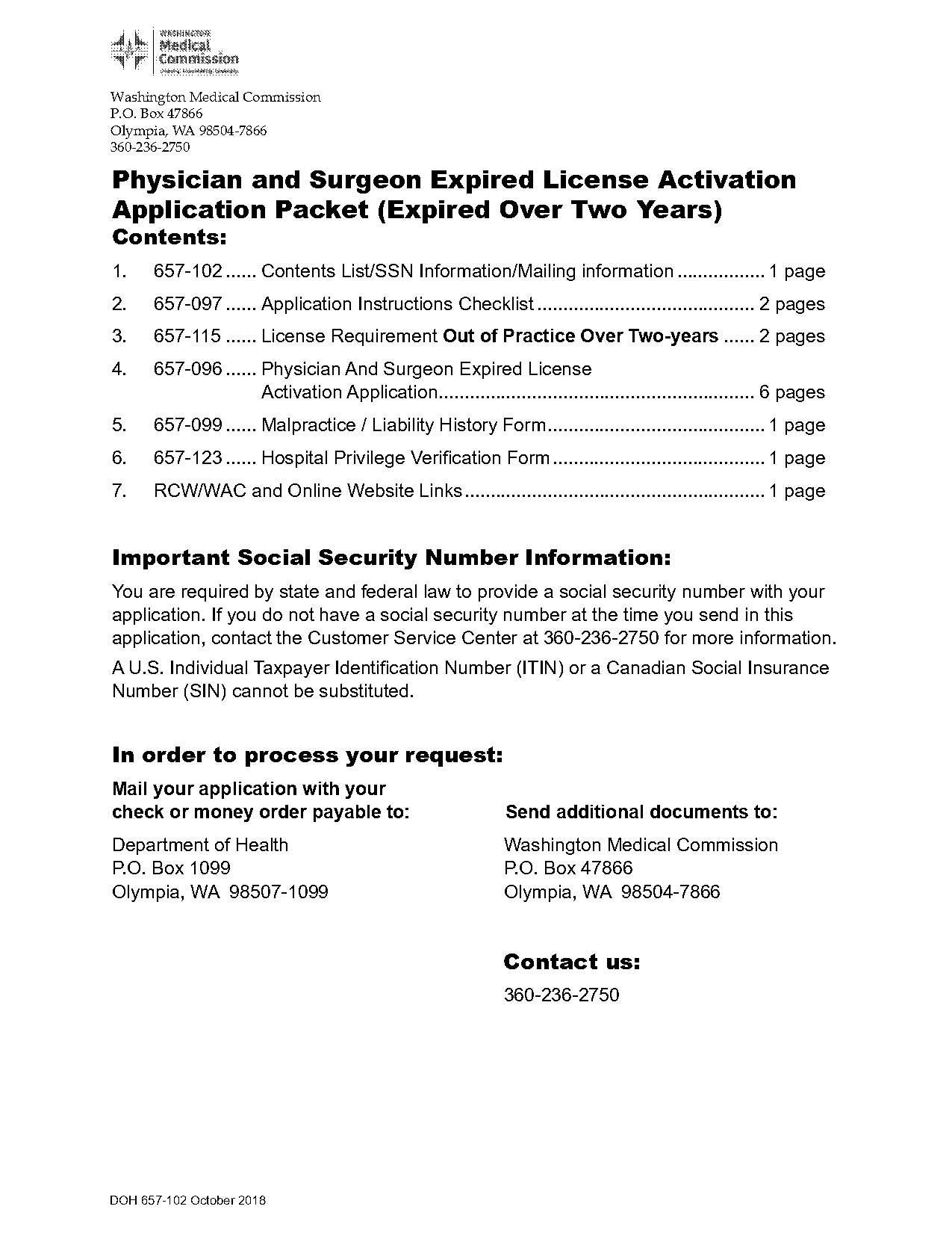 washington state medical license application fee