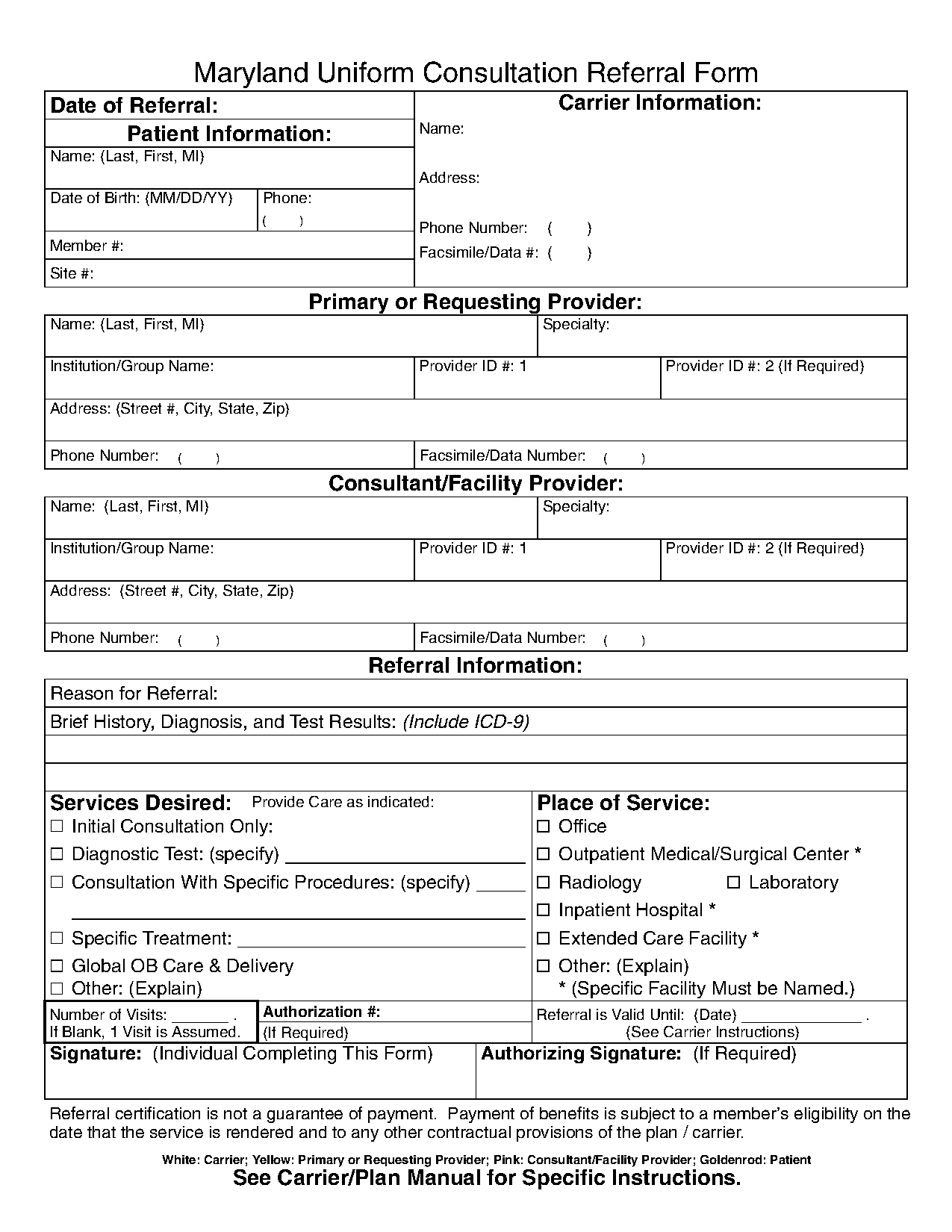 physician referral medical referral form template