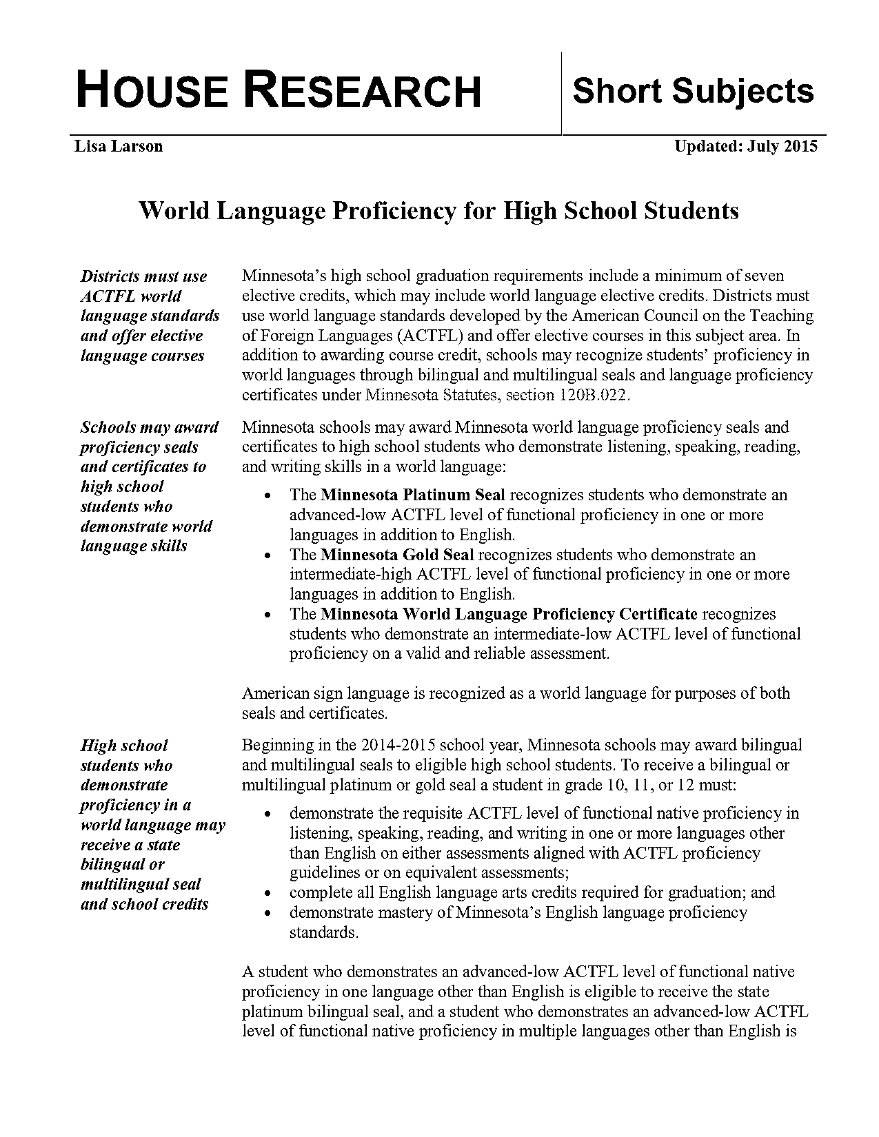 what languages are offered in high school