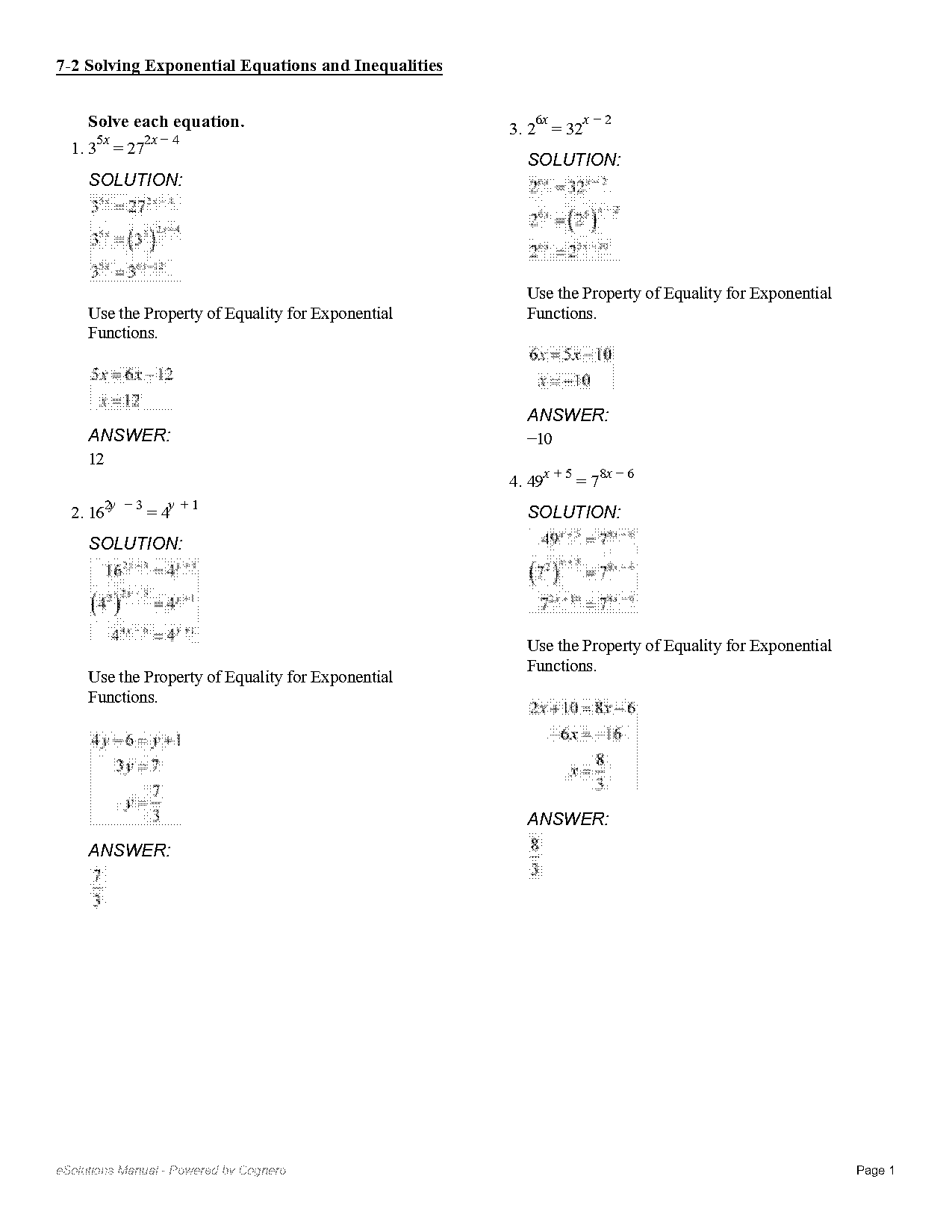 write equation in terms of x