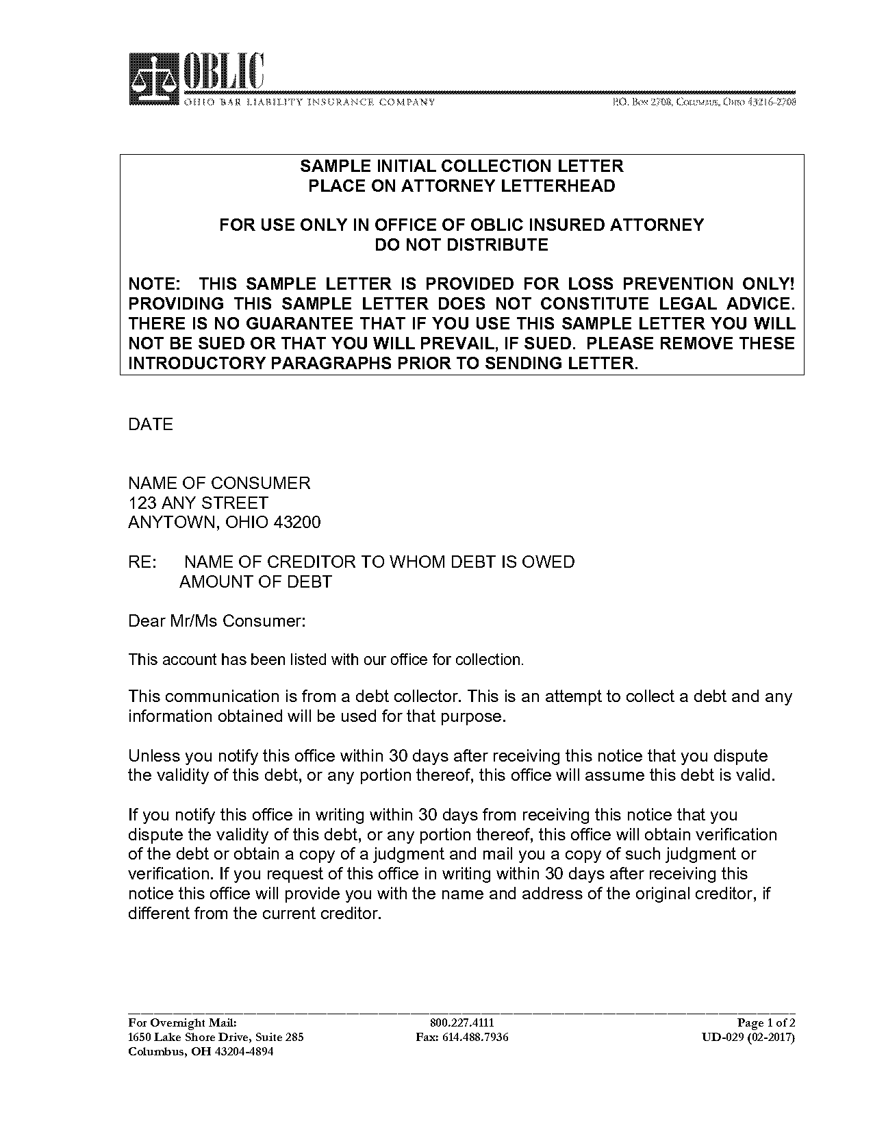 collection letter sample attorney