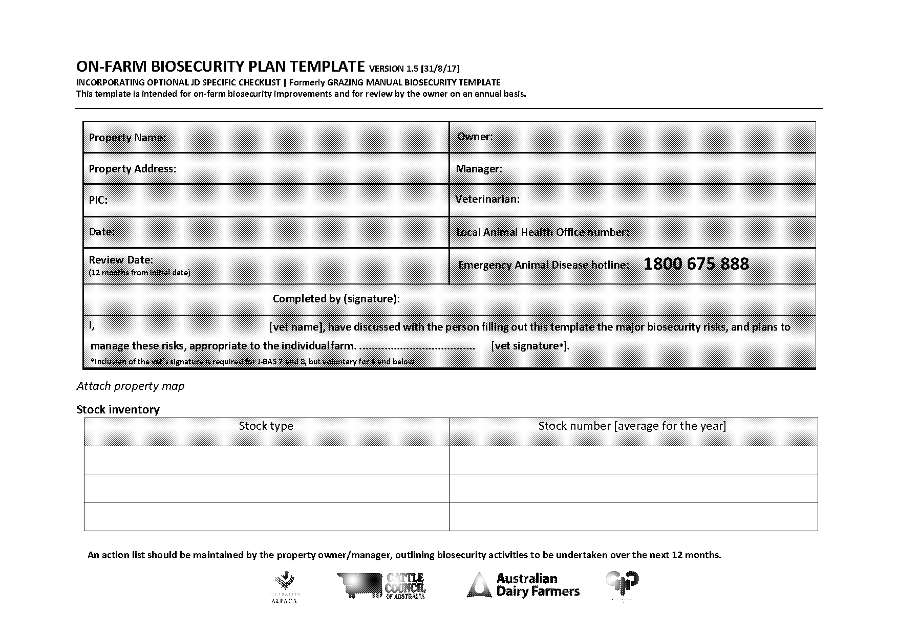 national cattle health declaration form