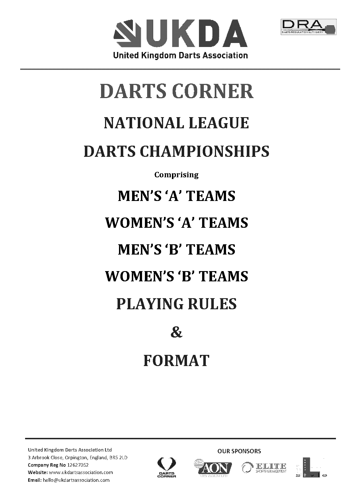 dart league website template