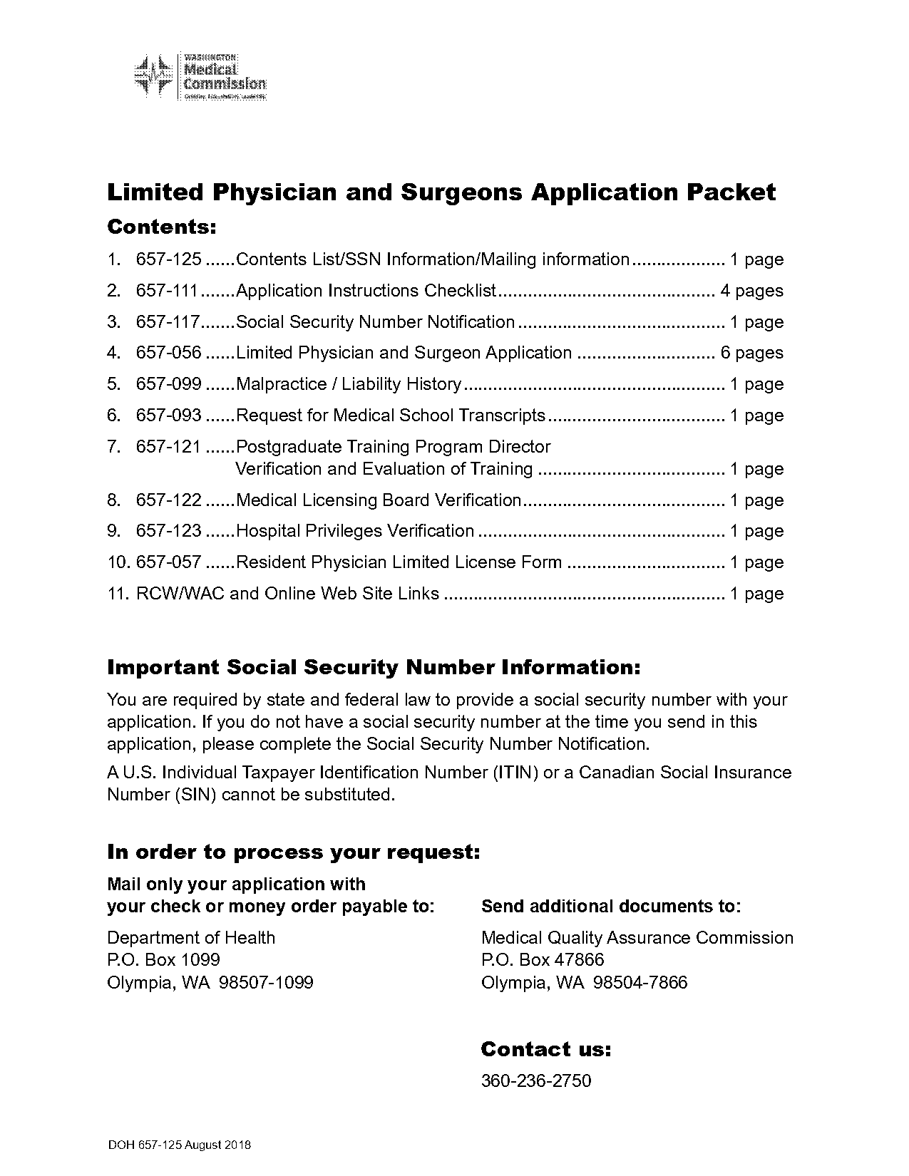 washington state medical license application fee