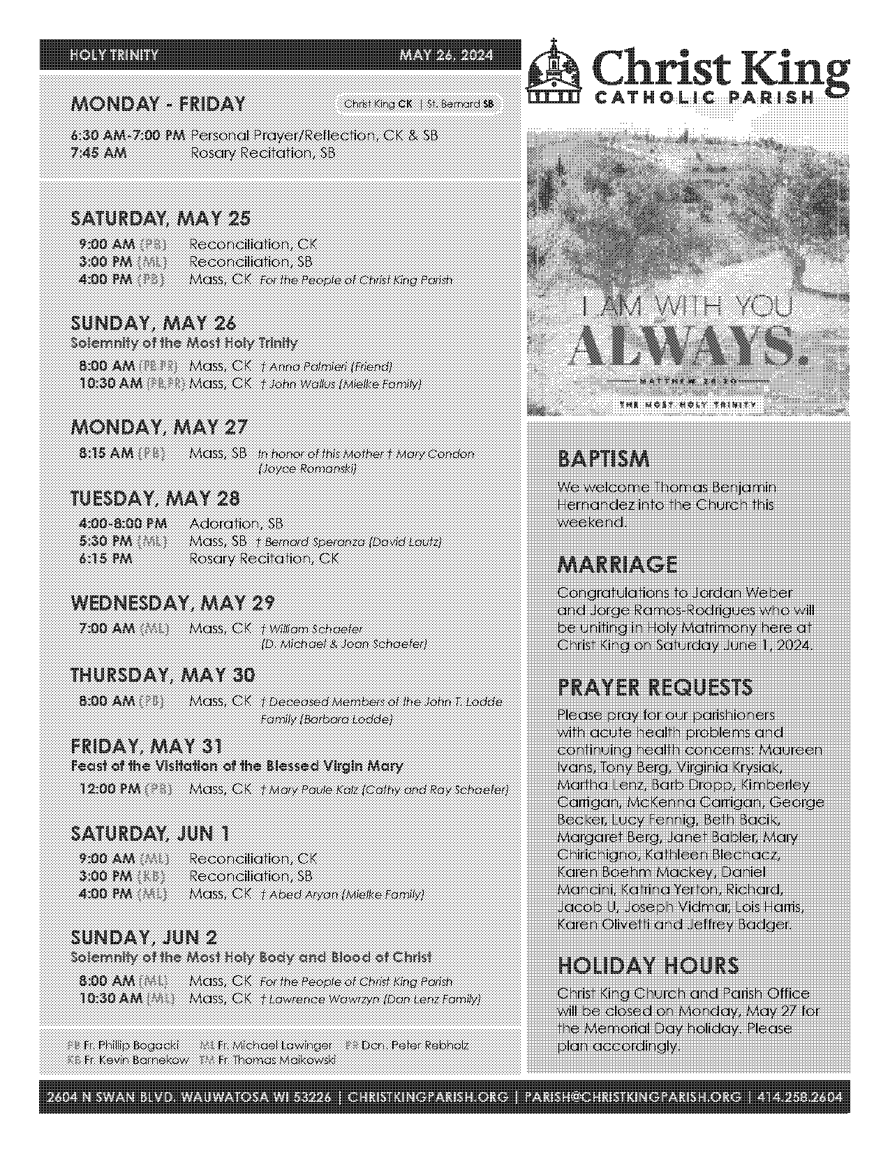 christ king wauwatosa mass schedule