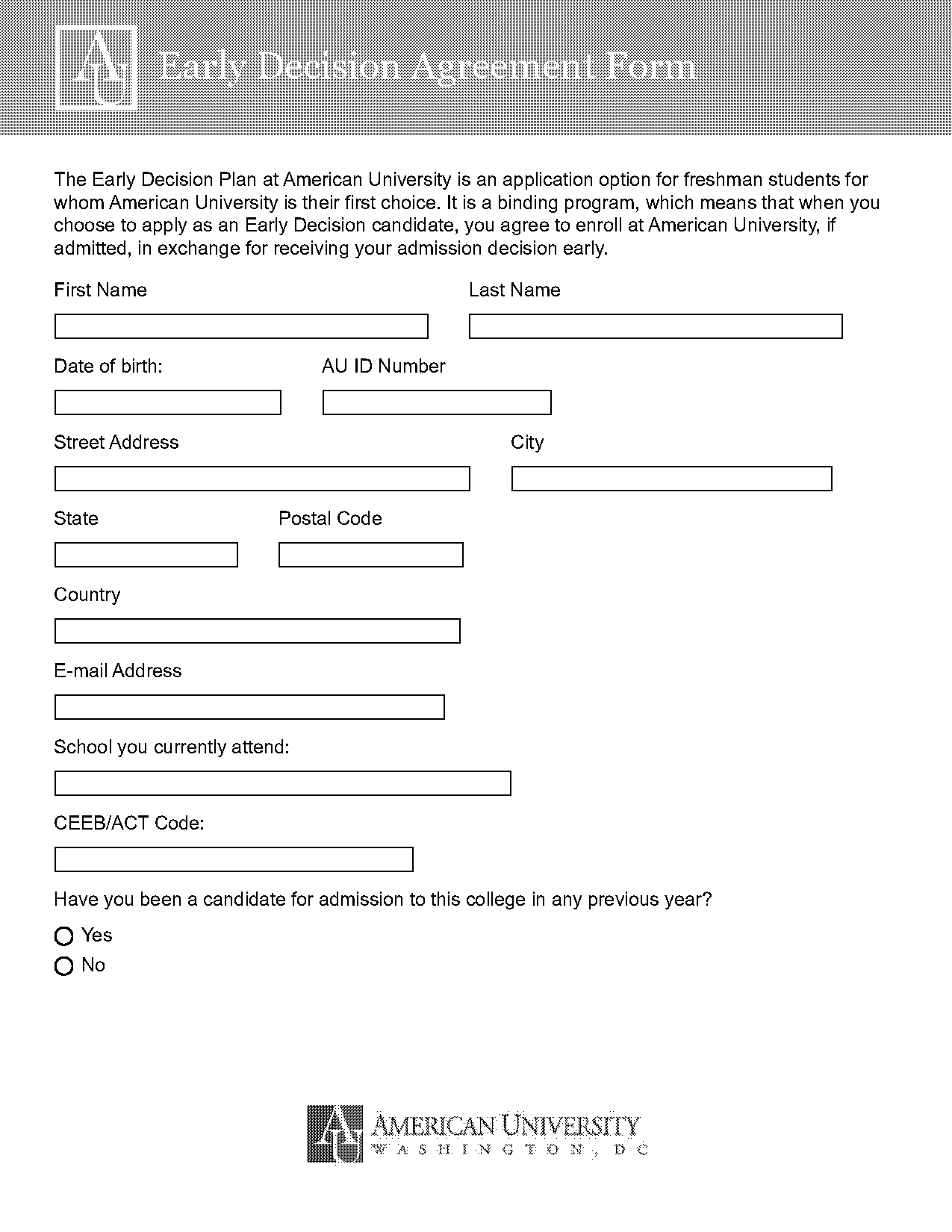 amu university admission form