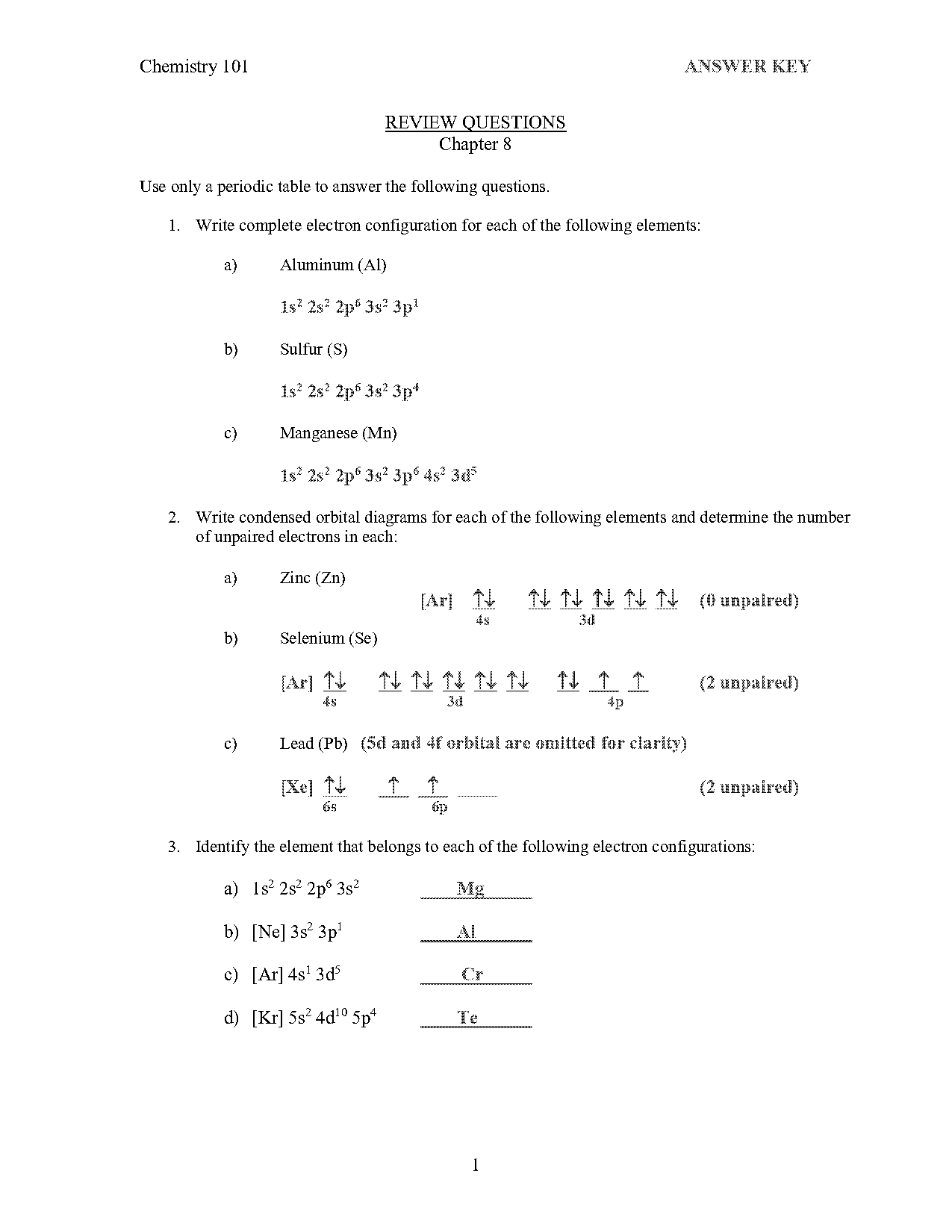 arrange the following elements in order of increasing ionization energy