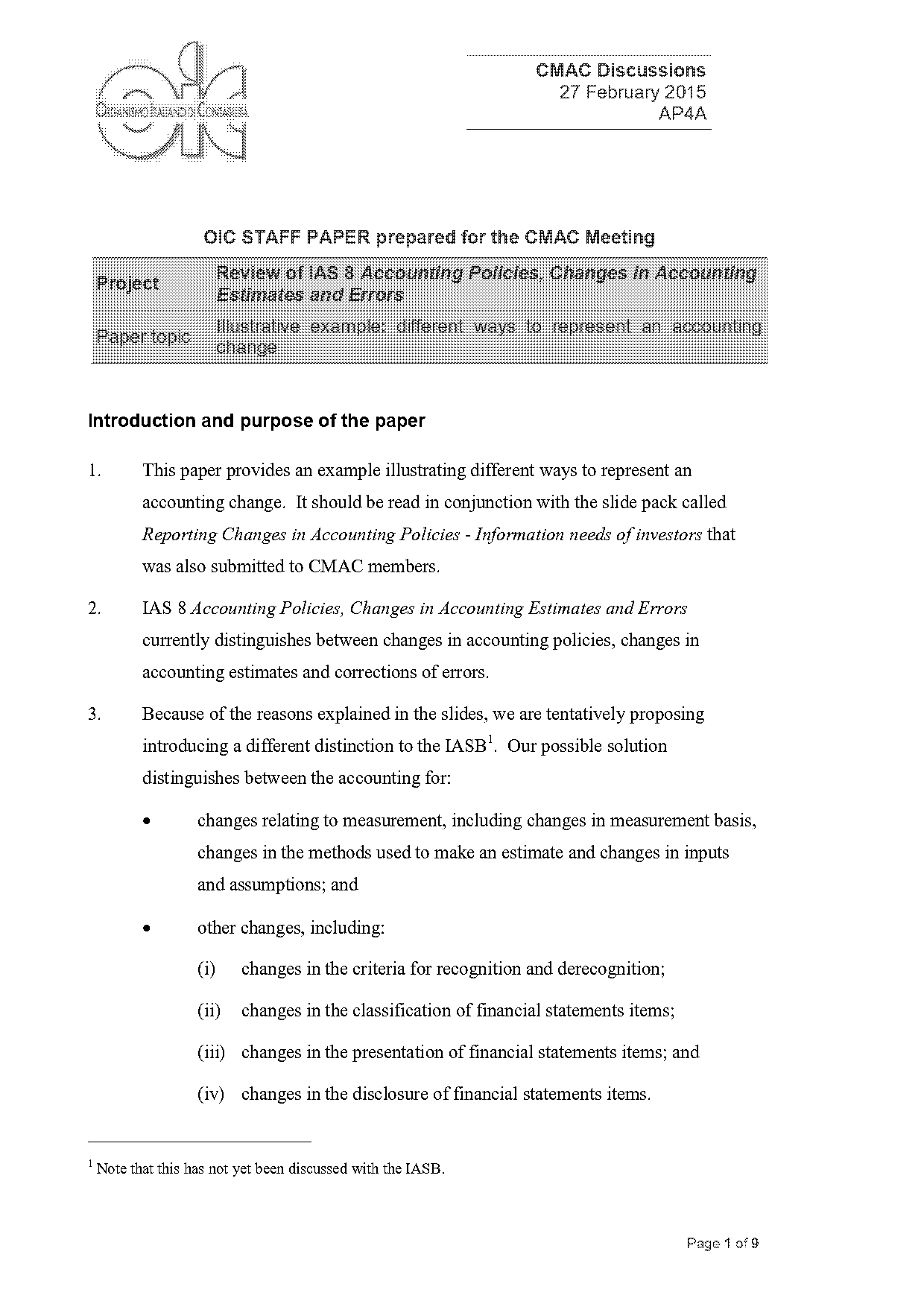 change in accounting policy note disclosure example