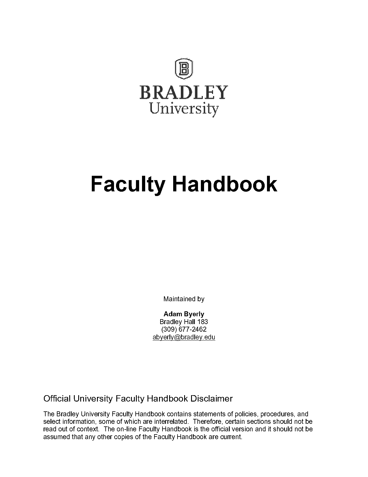 assumption college faculty handbook