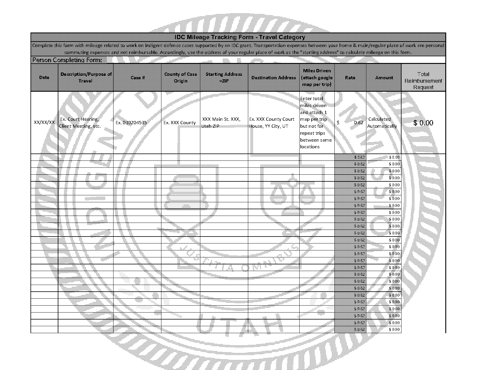 google form mileage tracker