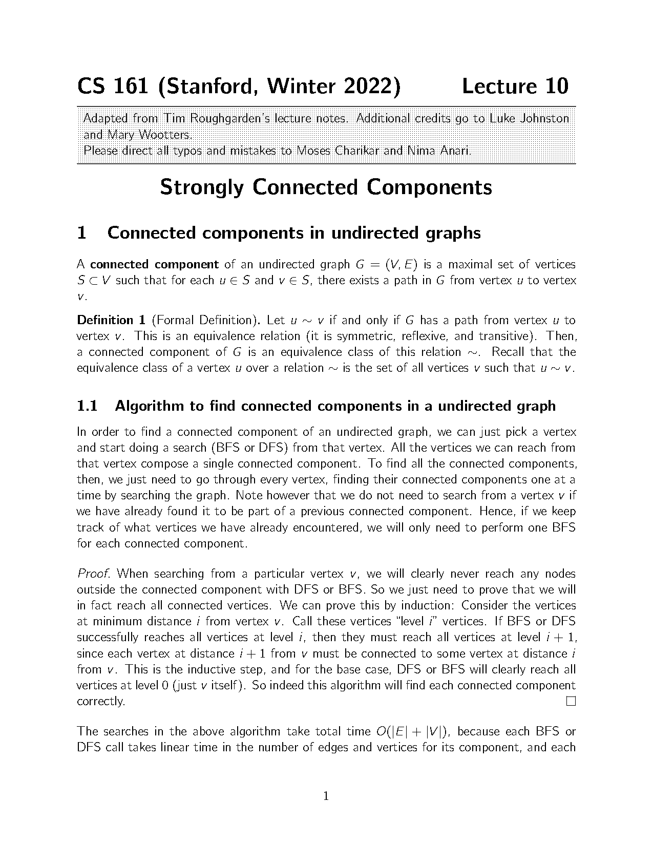 strongly connected component directed graph