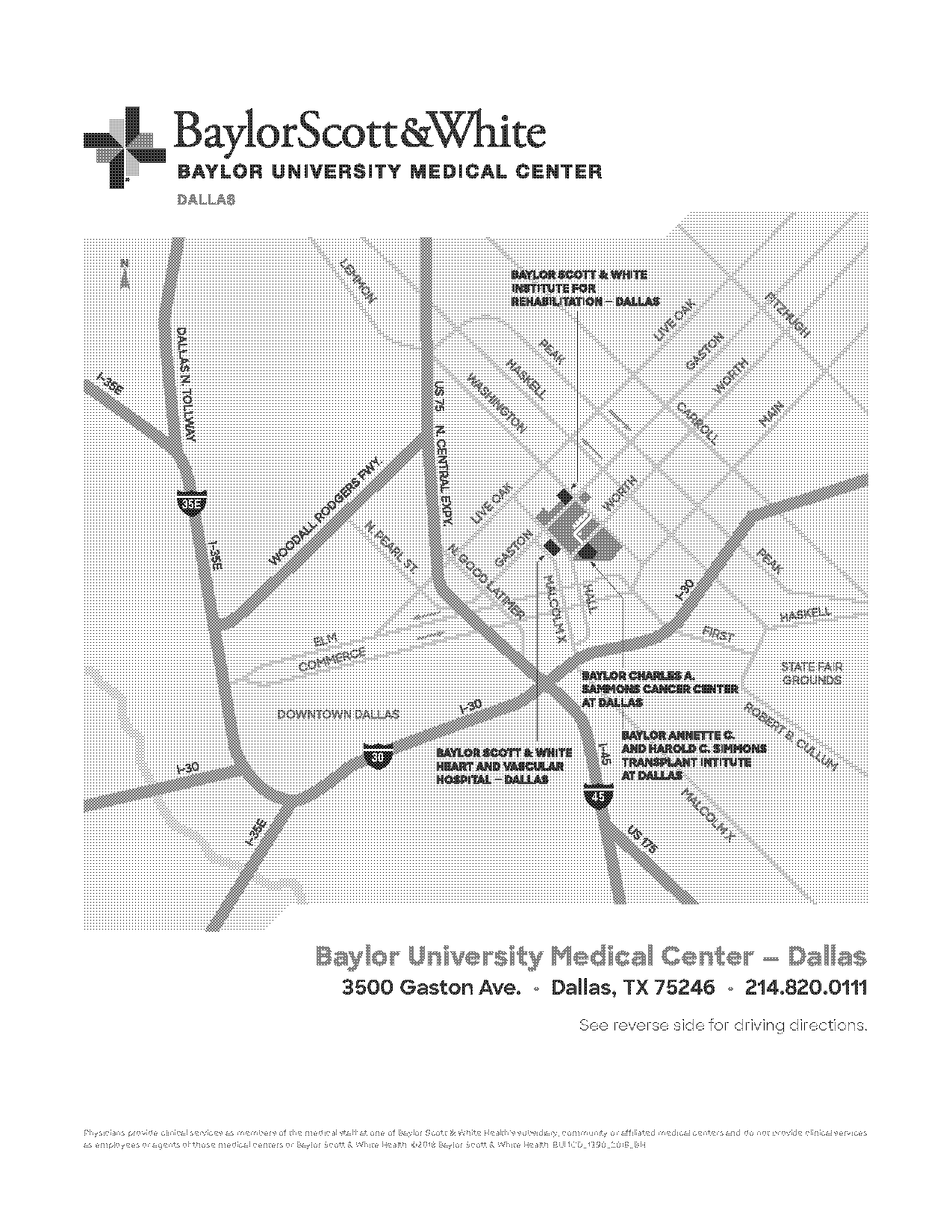 baylor university medical center directions