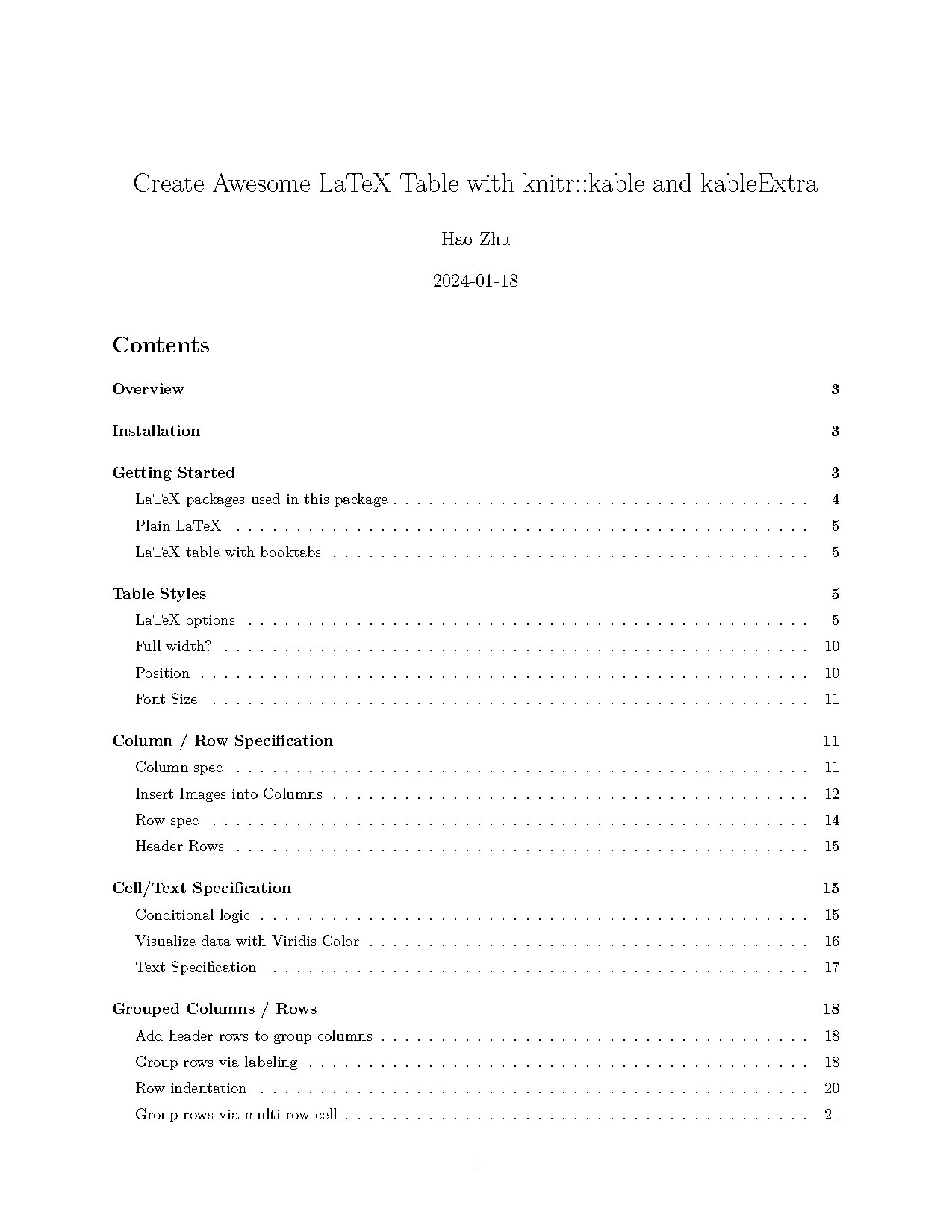 create a table from a dataframe in r