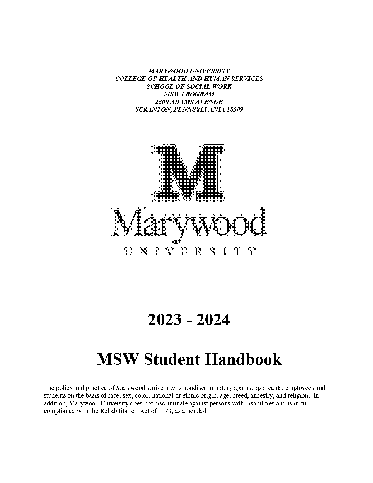 marywood university employee handbook