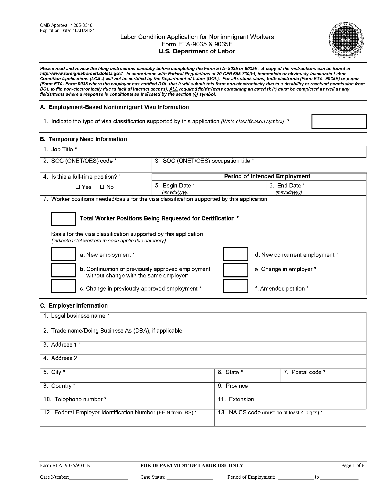 application for continuing certificate for labour card