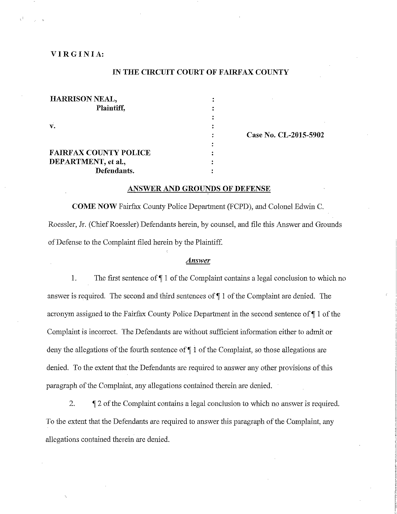 virginia sample complaint legal