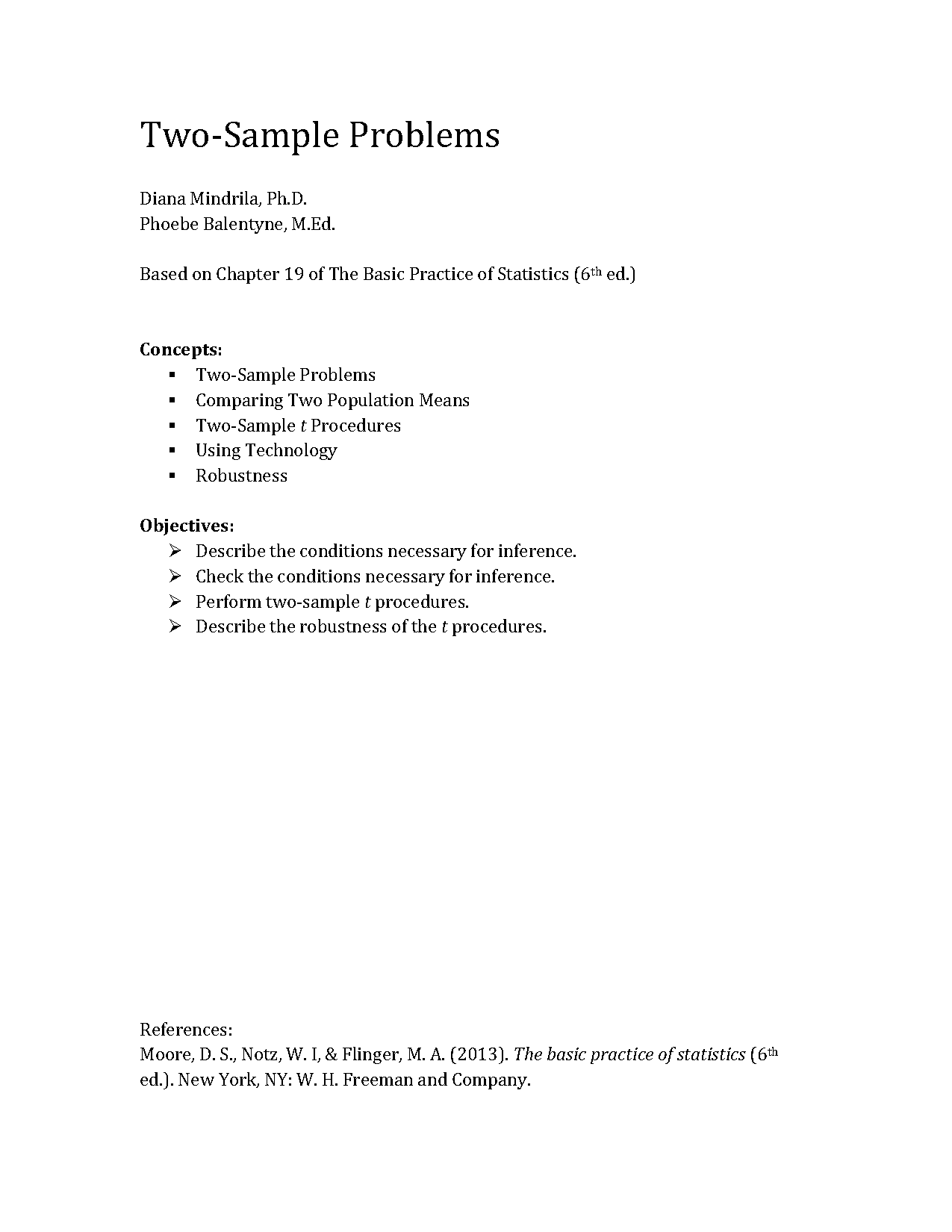 hypothesis testing with two samples