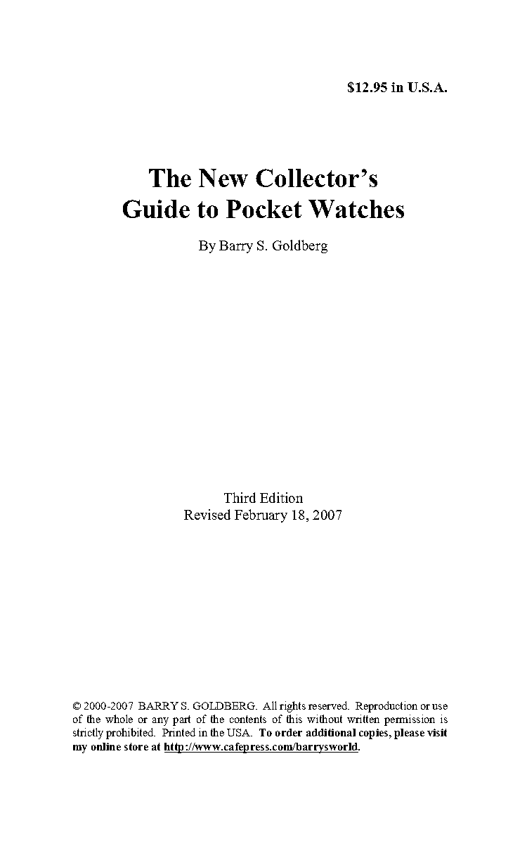 antique pocket watch collectors price guide