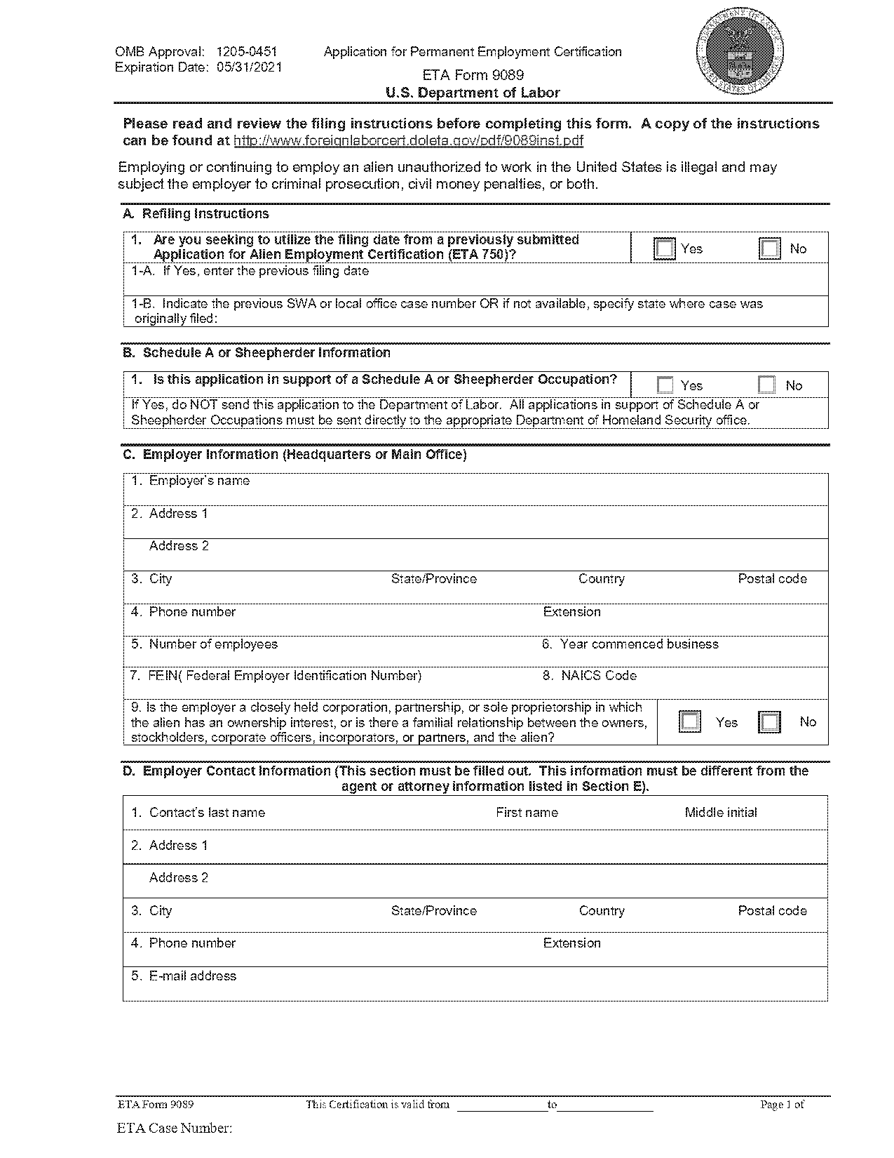 application for continuing certificate for labour card