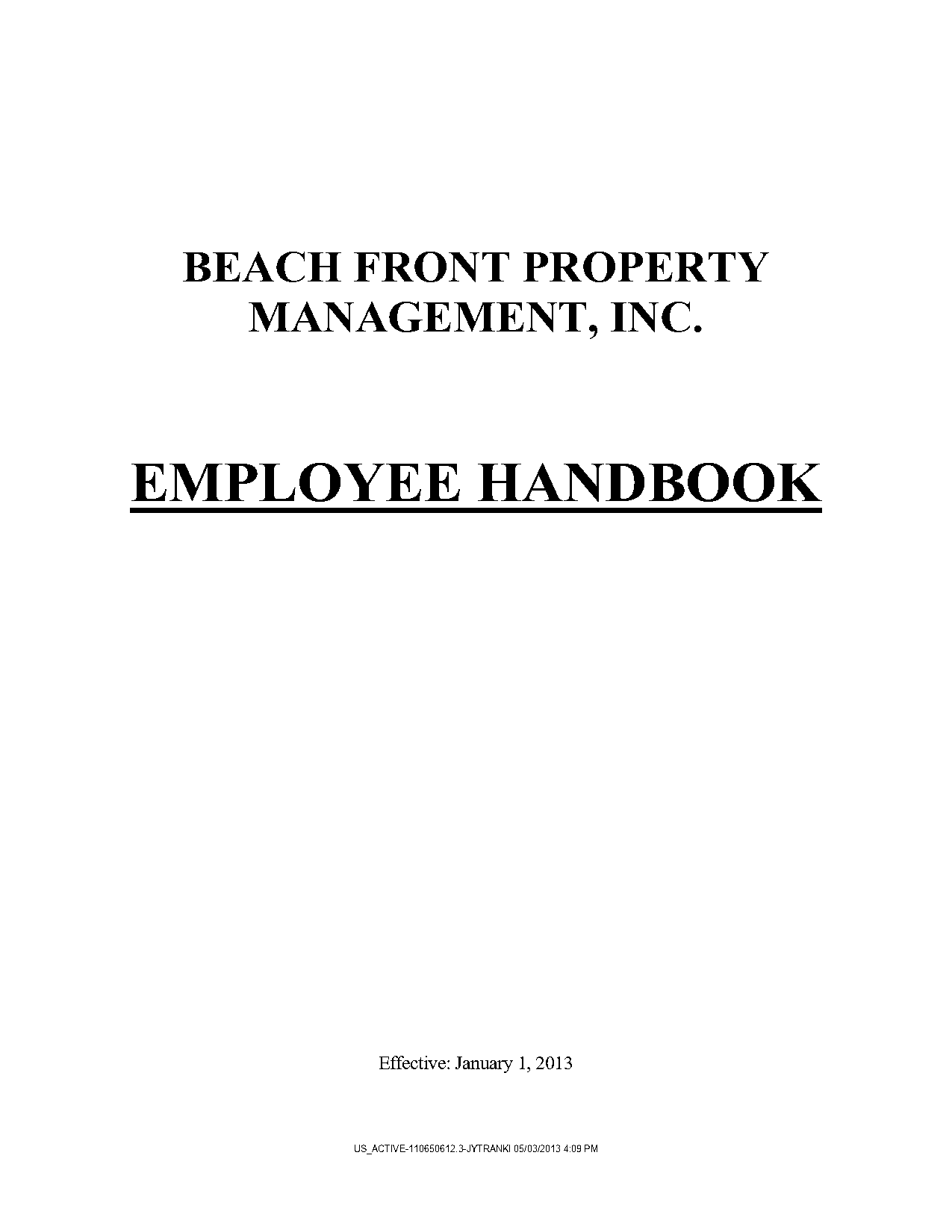 employee handbook considerations for residential property management companies