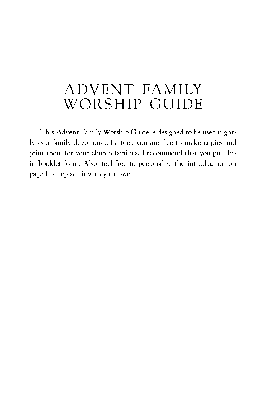 free family advent guide