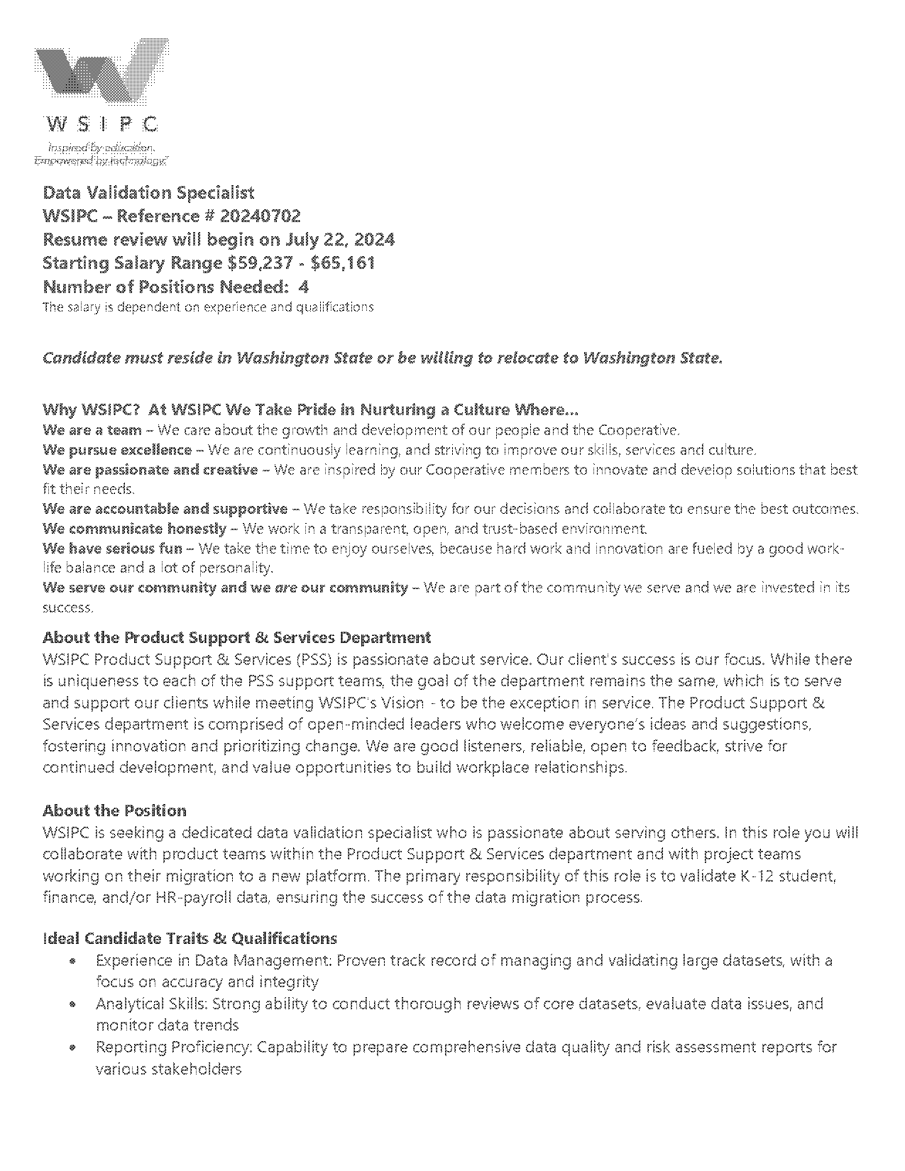 data management specialist resume