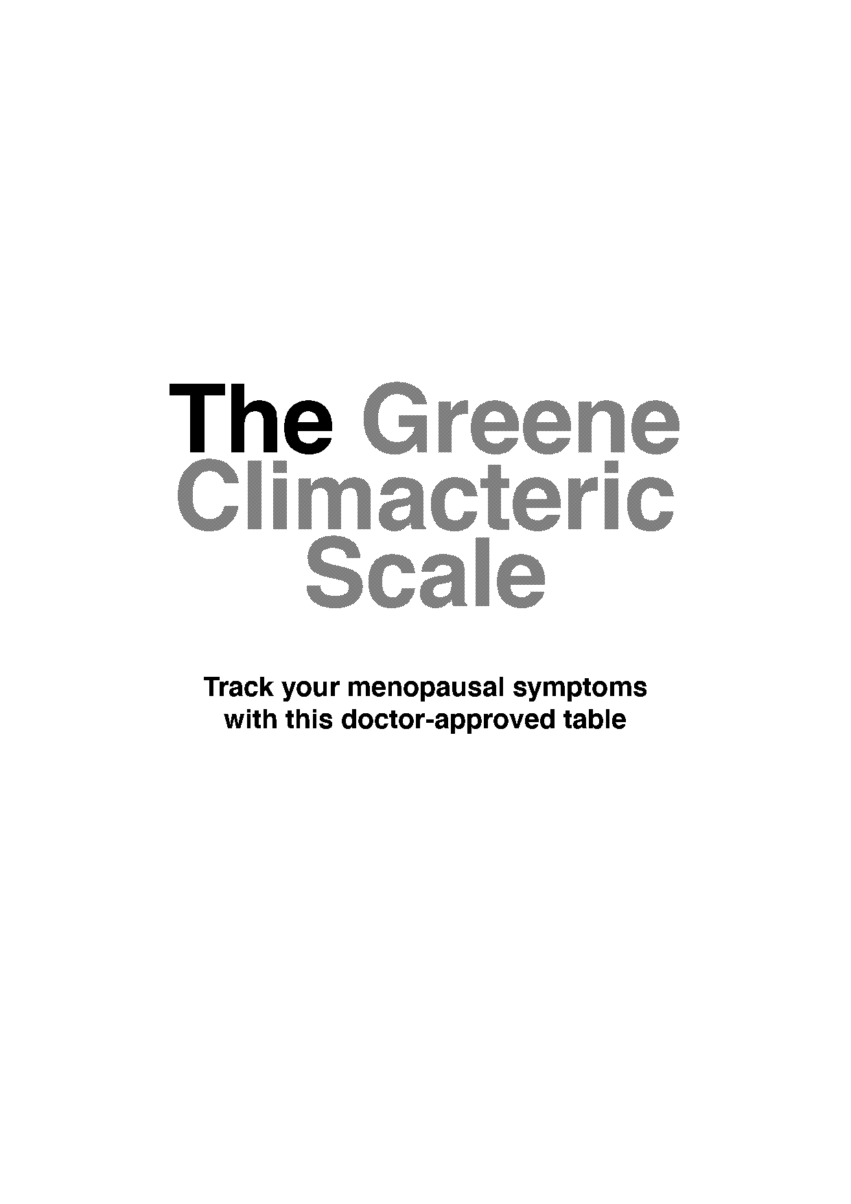 greene climacteric scale questionnaire