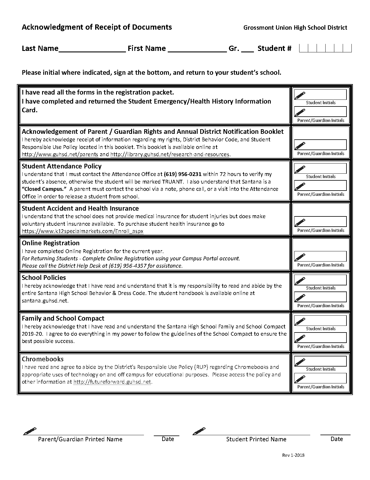 acknowledgement receipt of documents