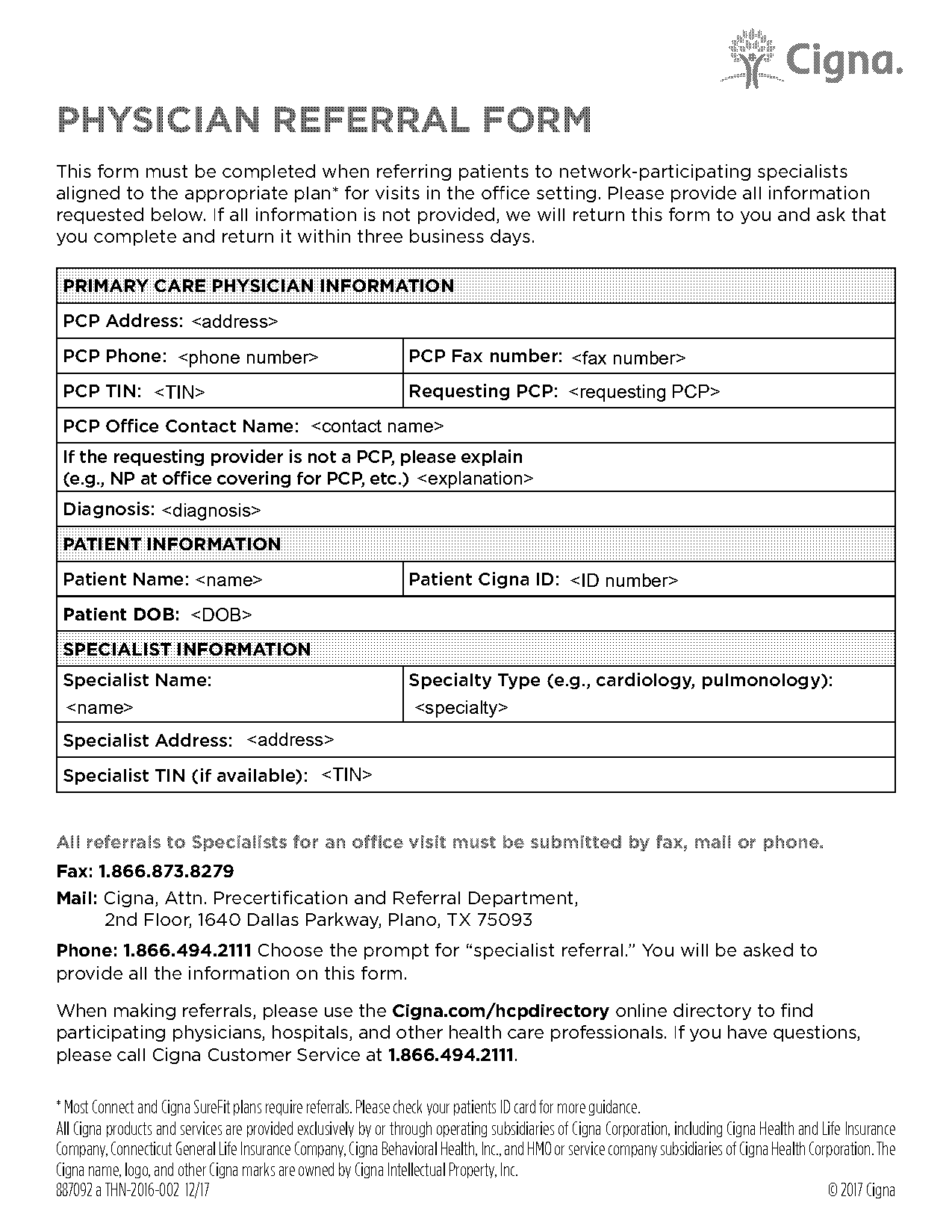 physician referral medical referral form template