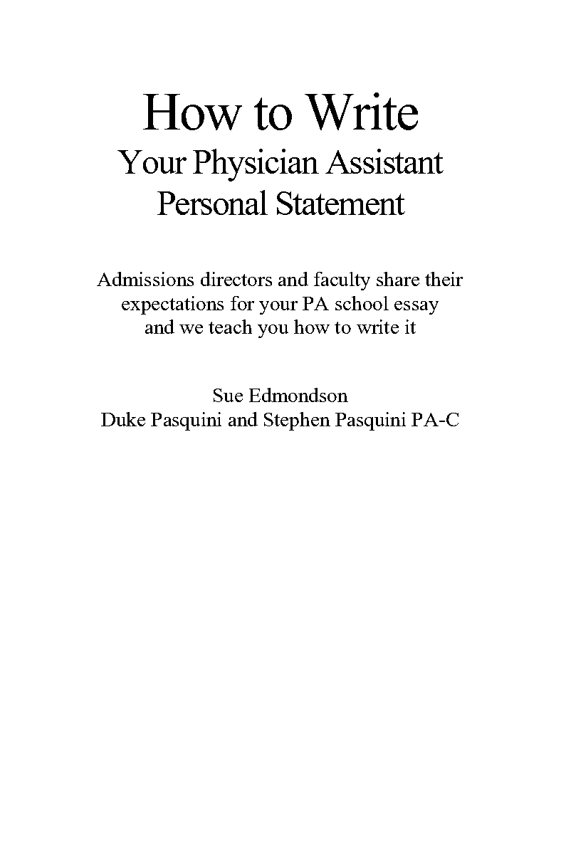 how to write a personal statement for physician assistant school