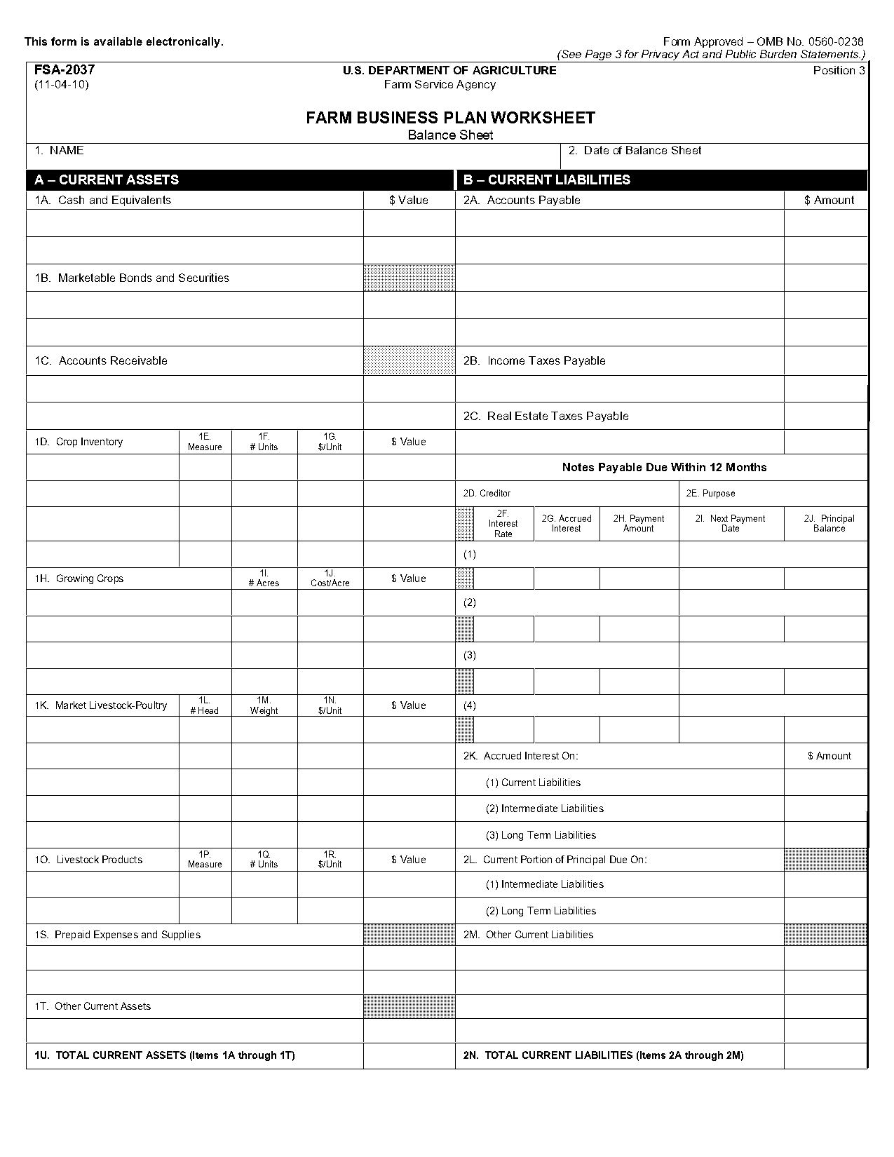 template for balance sheet