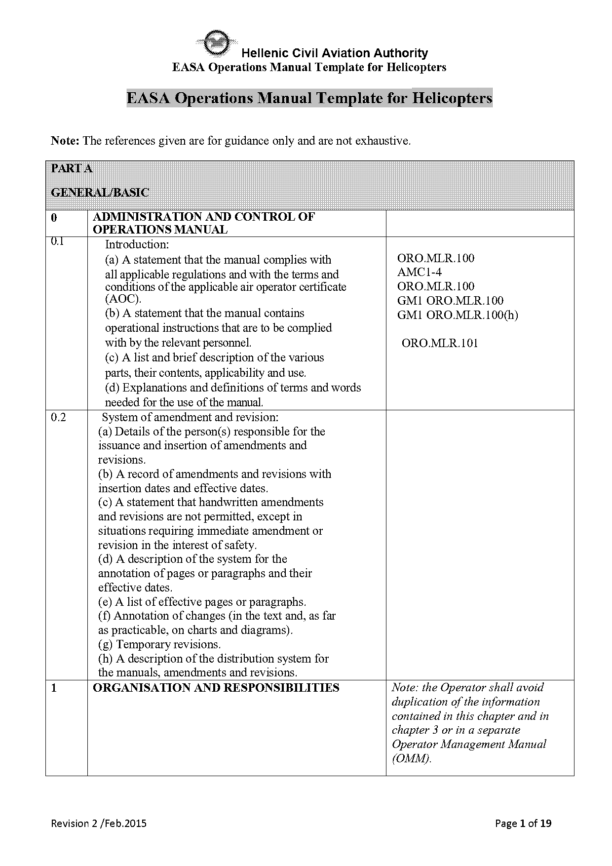 easa ground operations manual