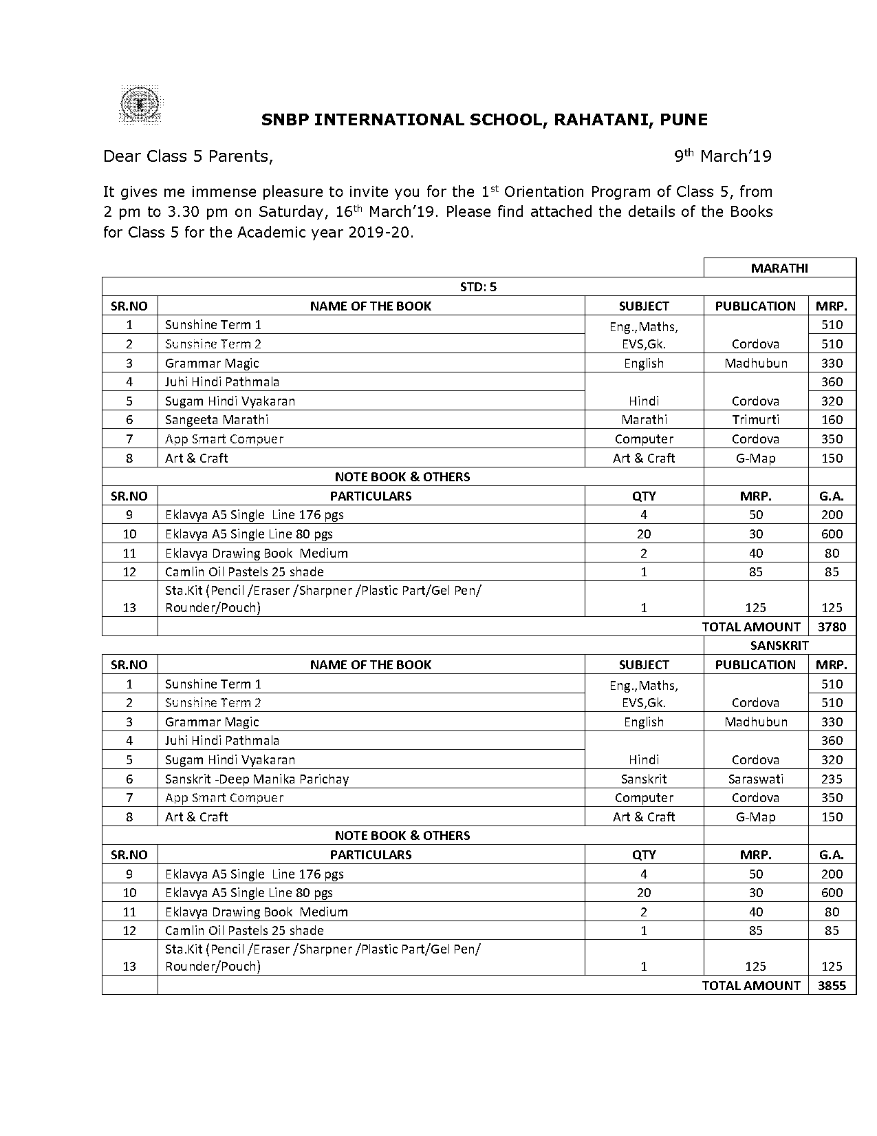 full form of snbp school